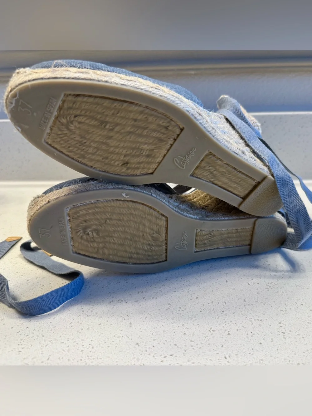 Carina Cotton Canvas Espadrilles 3” heel size 6.5